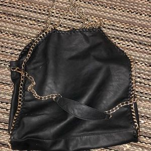 Black stylish bag with gold accent